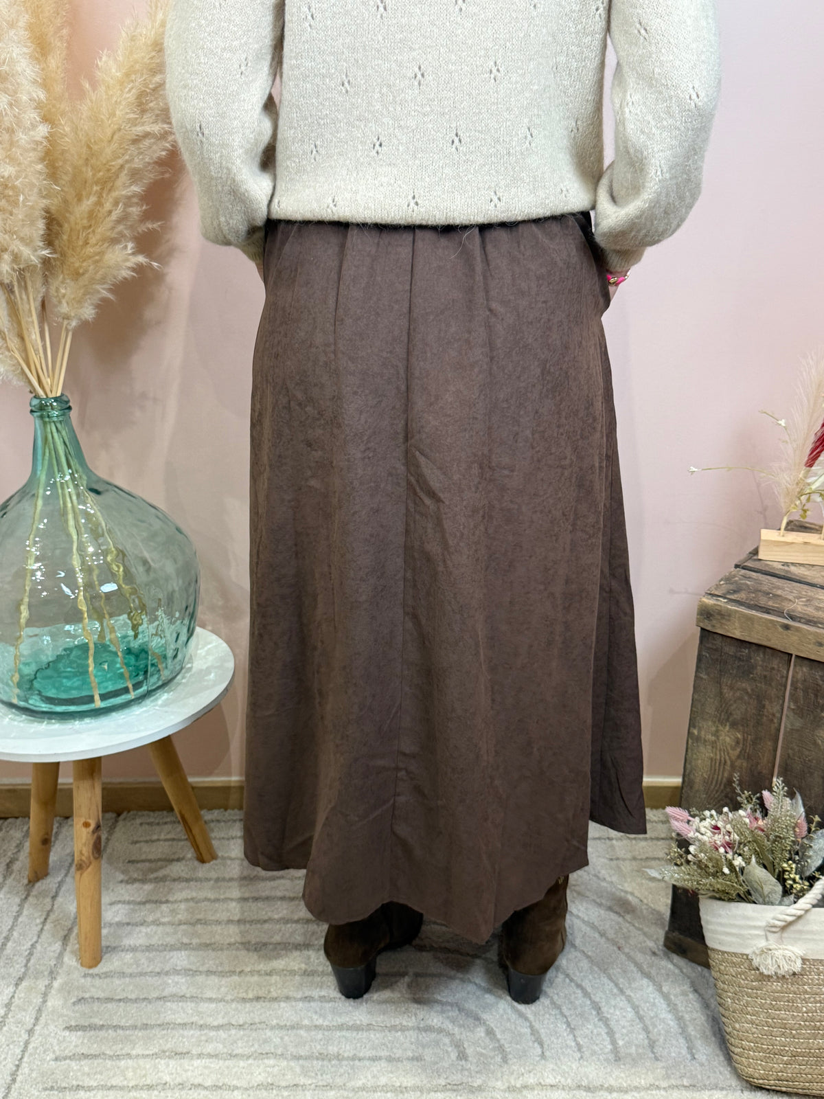 Jupe longue marron ou bordeaux