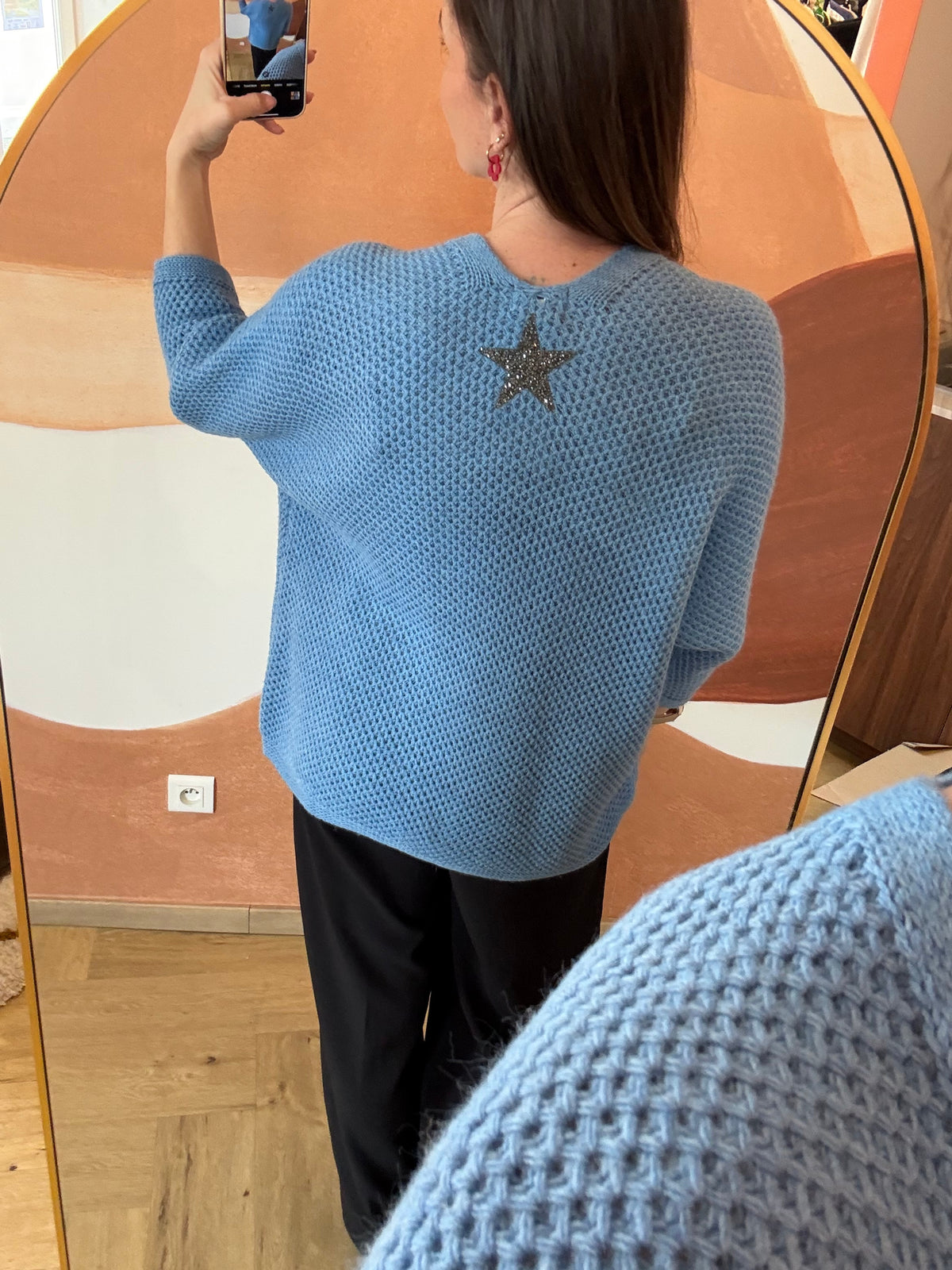 Gilet étoile dos bleu ciel