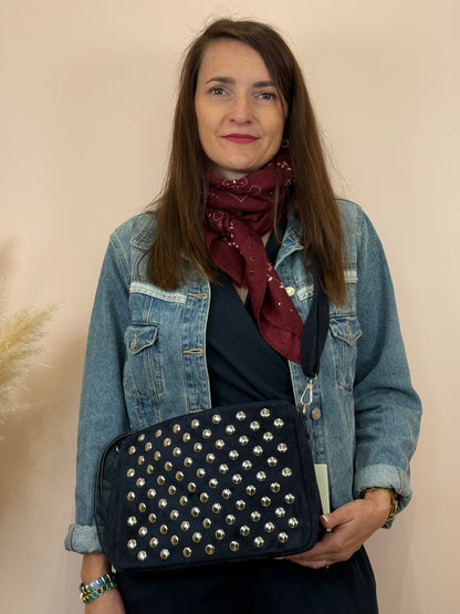 Sac bandoulière marine ou Camel