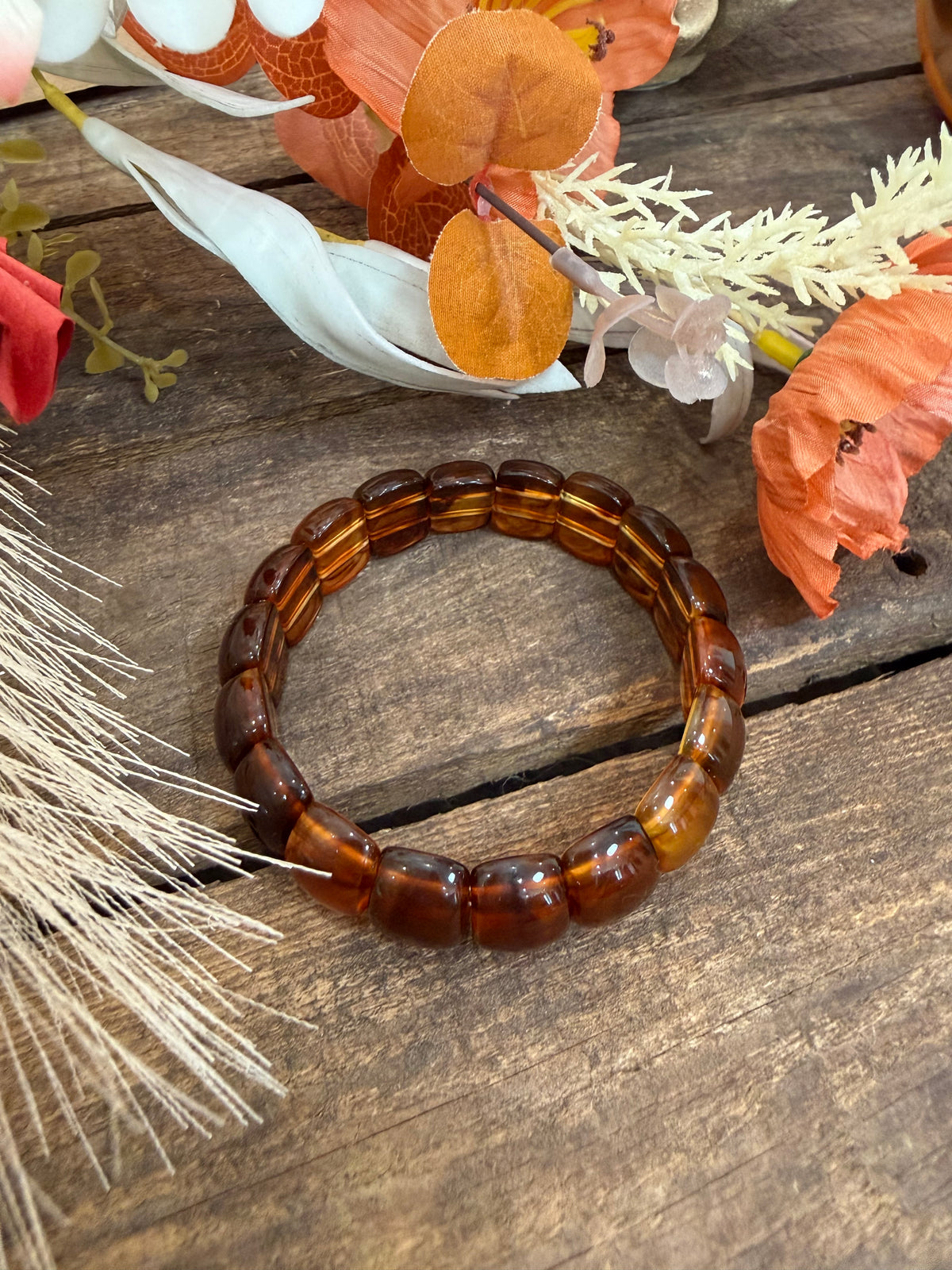 Bracelet élastique ambre