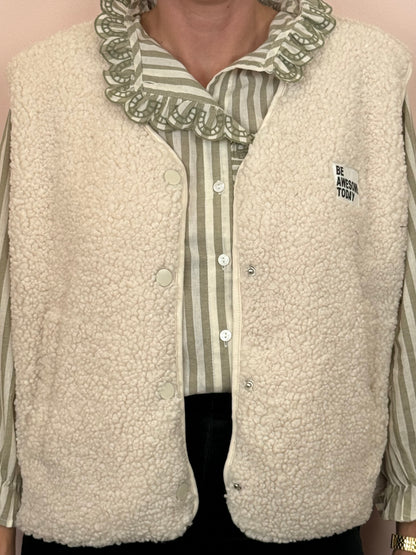 Gilet sans manches crème