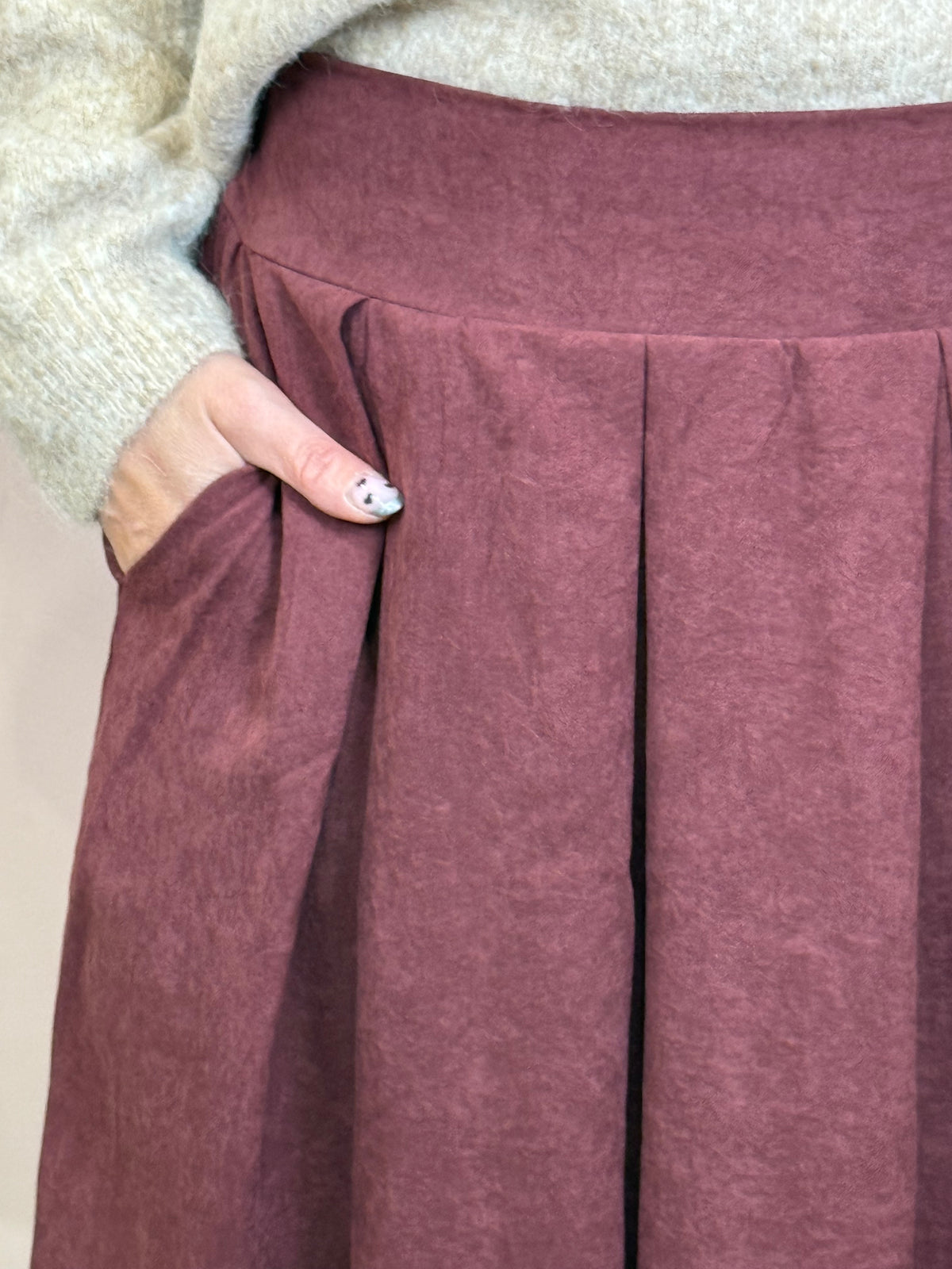 Jupe longue marron ou bordeaux