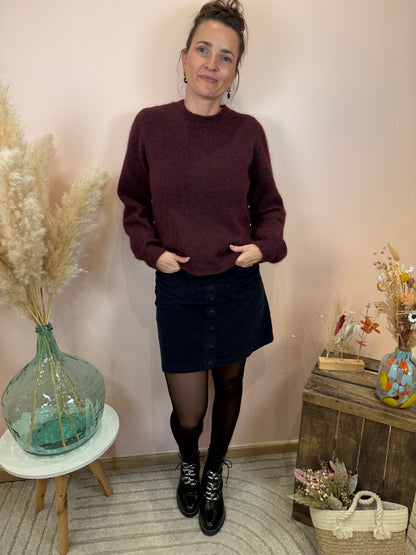 Pull uni bordeaux ou beige