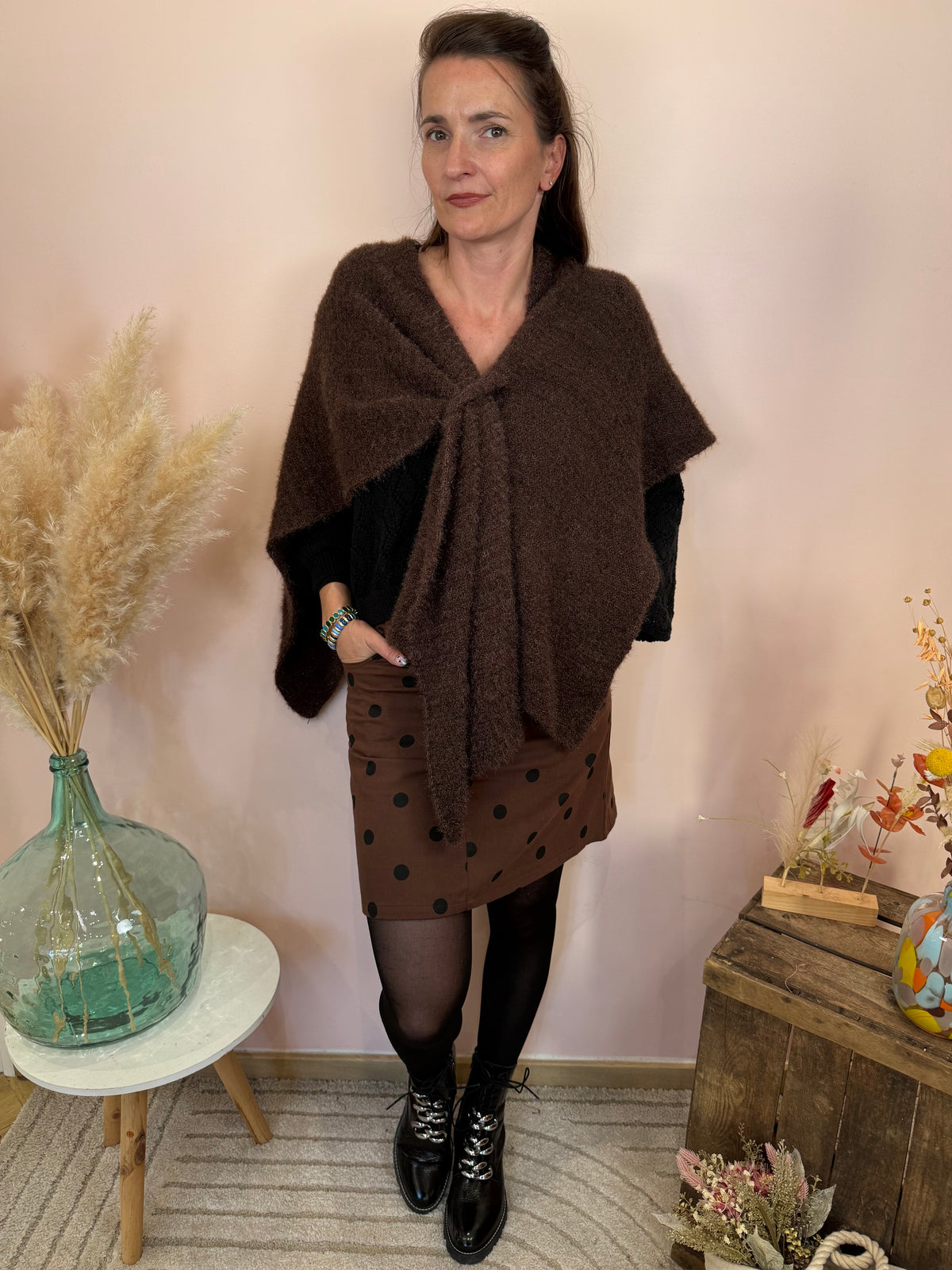 Poncho marron