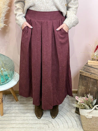Jupe longue marron ou bordeaux