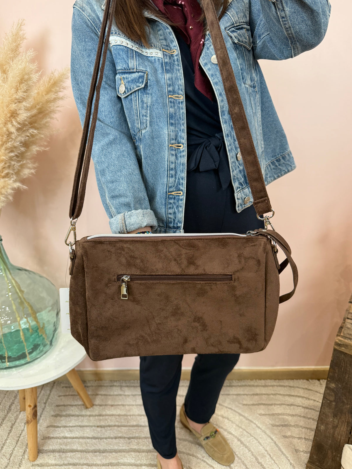 Sac bandoulière marine ou Camel