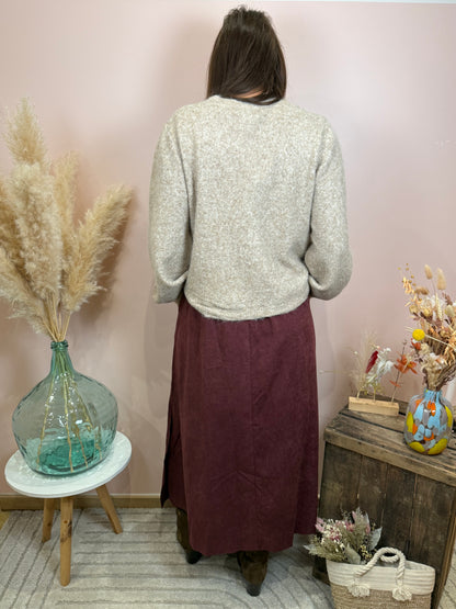 Jupe longue marron ou bordeaux