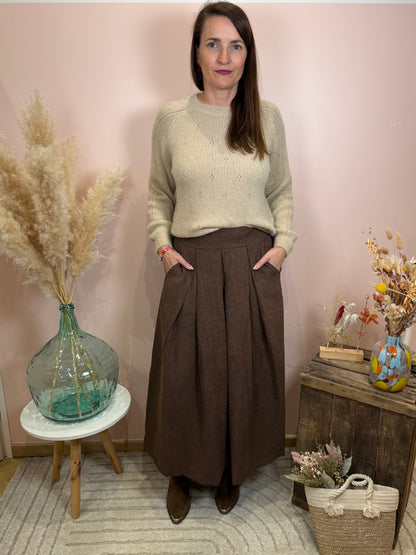 Jupe longue marron ou bordeaux