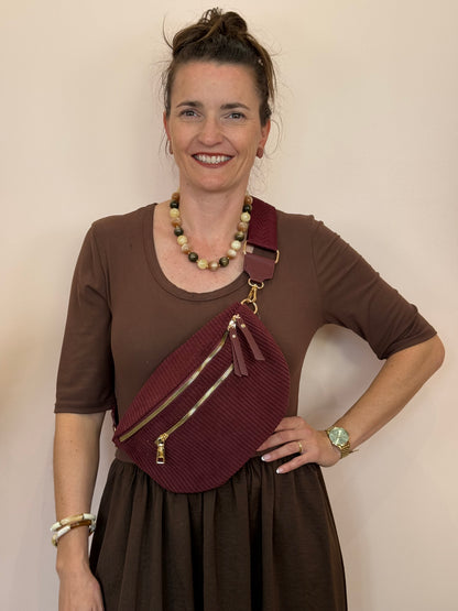 Banane velours marron, bordeaux ou noire