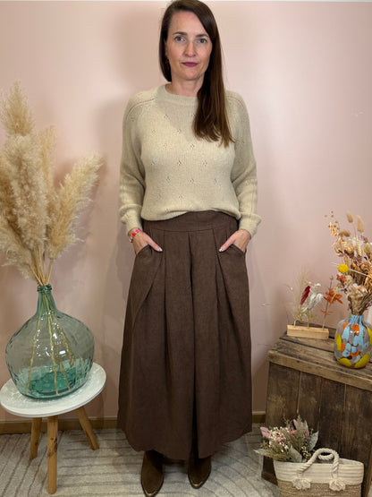 Jupe longue marron ou bordeaux