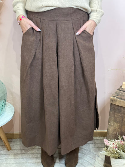 Jupe longue marron ou bordeaux