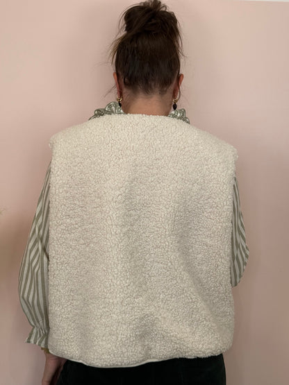 Gilet sans manches crème