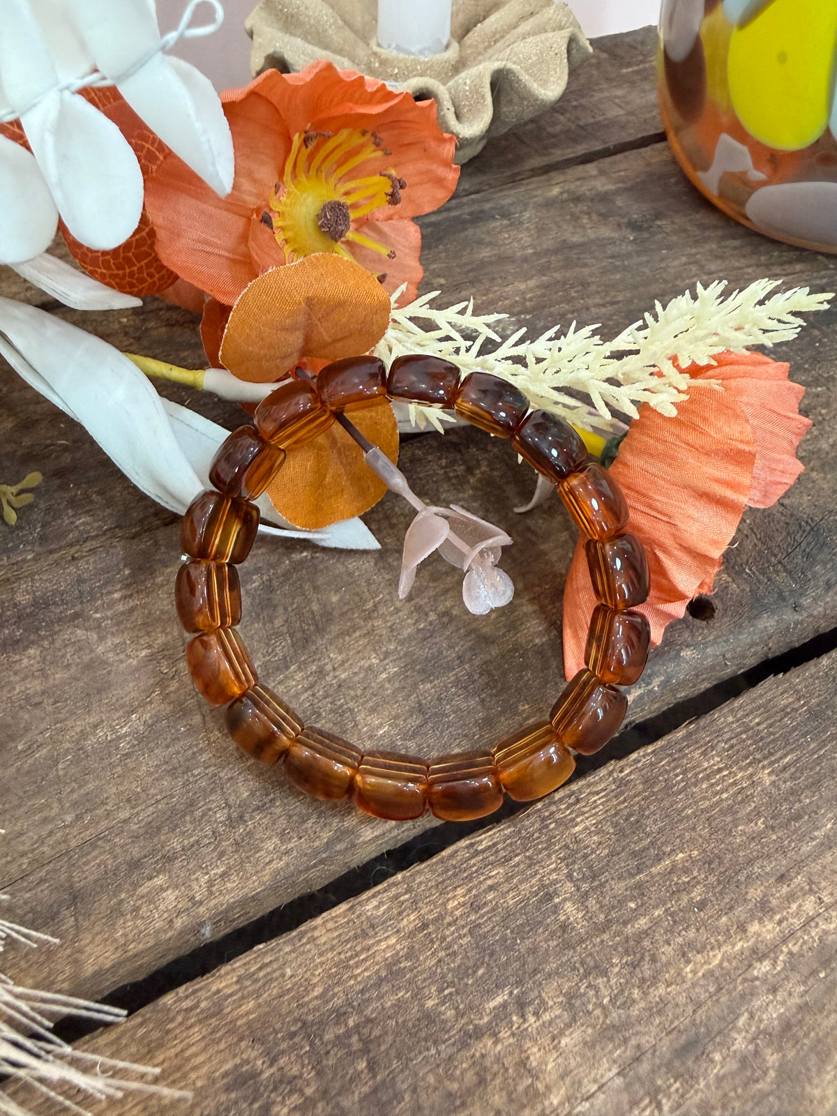 Bracelet élastique ambre