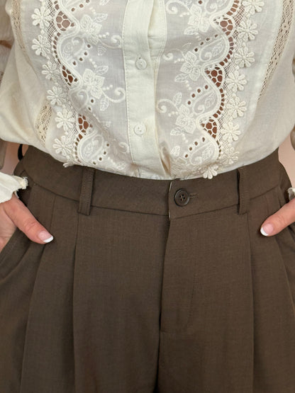 Pantalon costume marron