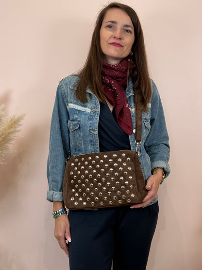 Sac bandoulière marine ou Camel