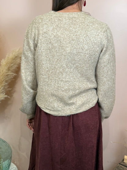 Pull uni bordeaux ou beige