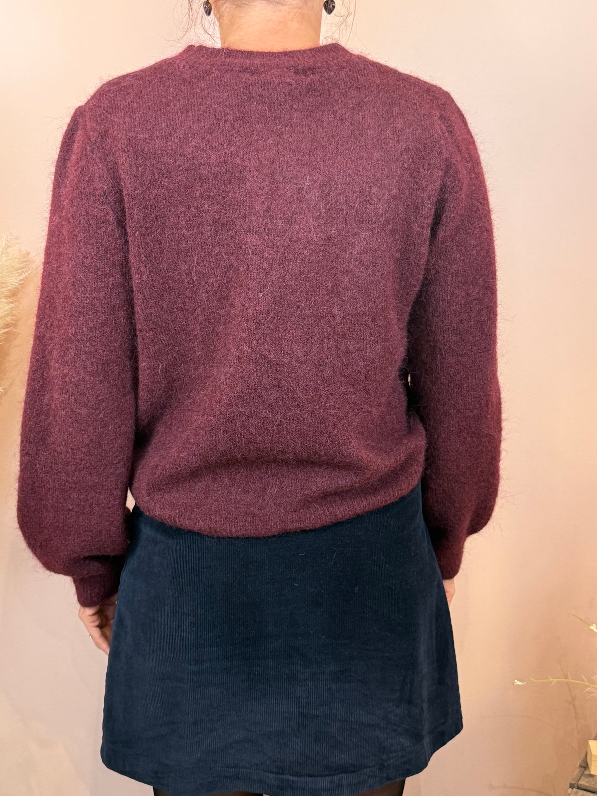 Pull uni bordeaux ou beige