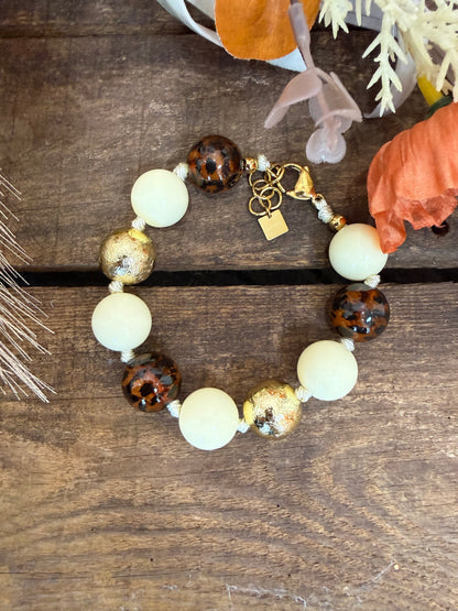 Bracelet léopard et doré