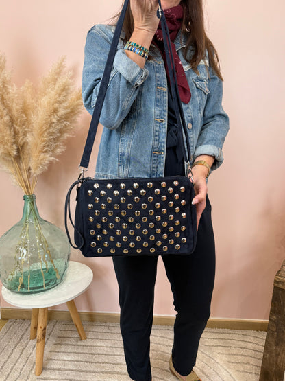 Sac bandoulière marine ou Camel
