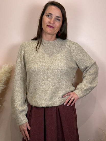 Pull uni bordeaux ou beige