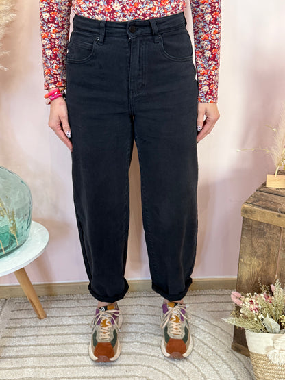 Jeans barrel noir