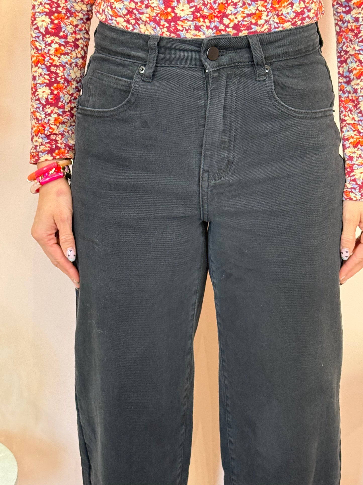 Jeans barrel noir