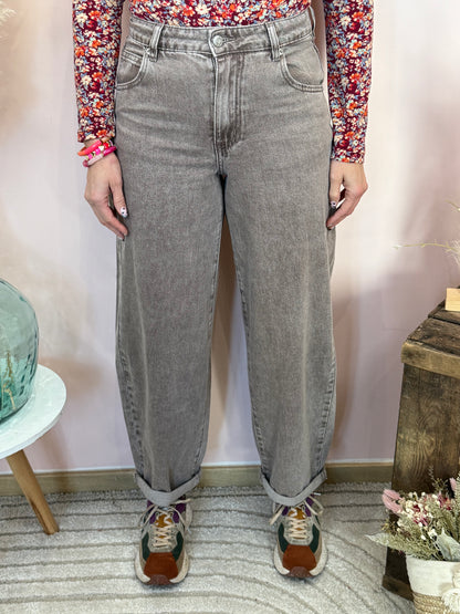 Jeans barrel taupe