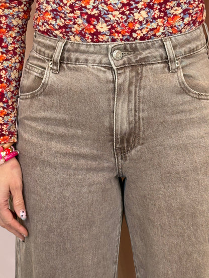 Jeans barrel taupe