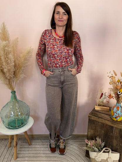 Jeans barrel taupe
