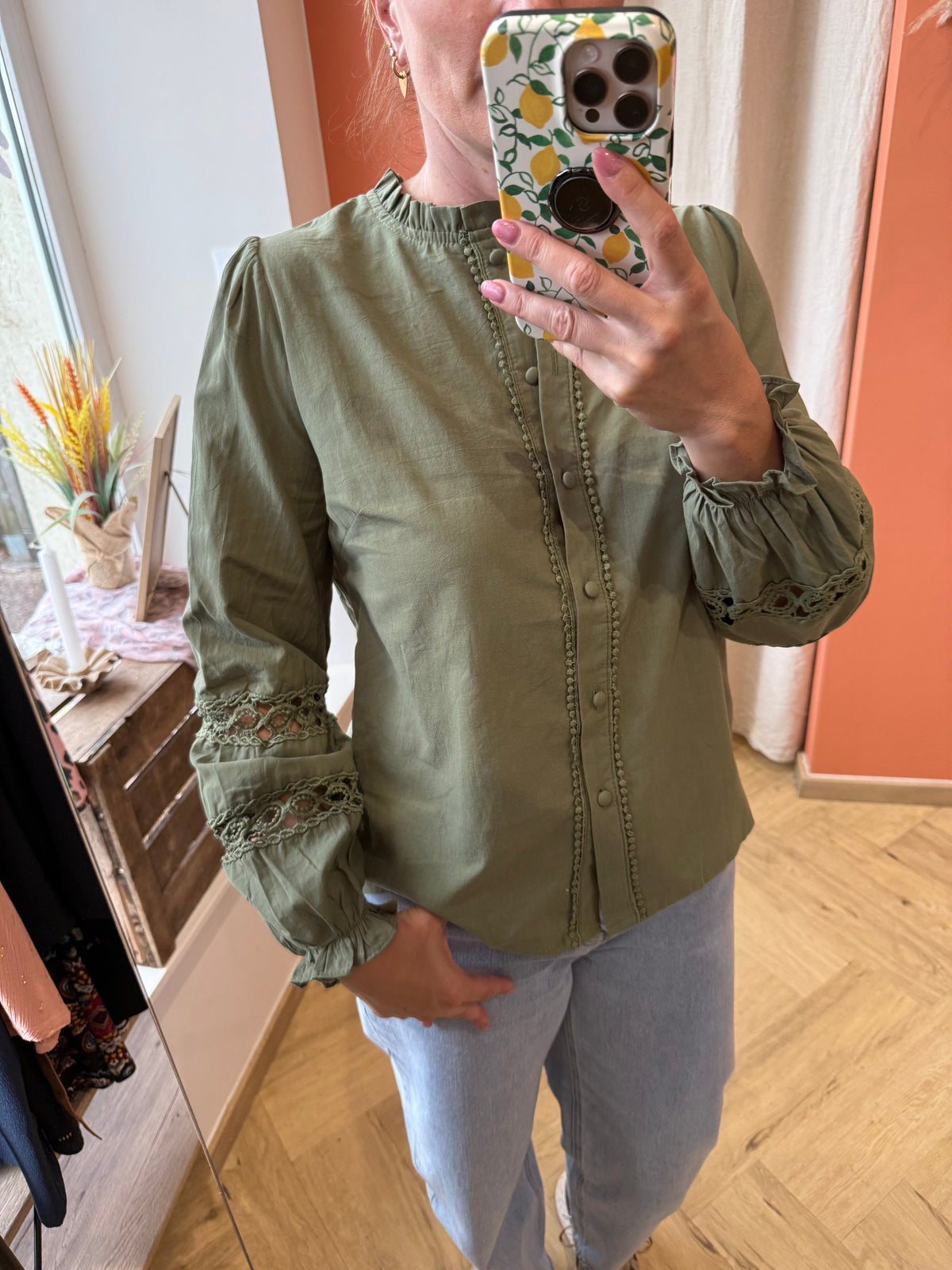 Chemise bohème marine ou kaki