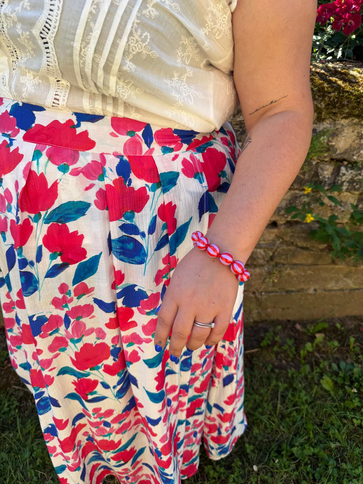 Jupe fleuri grande taille