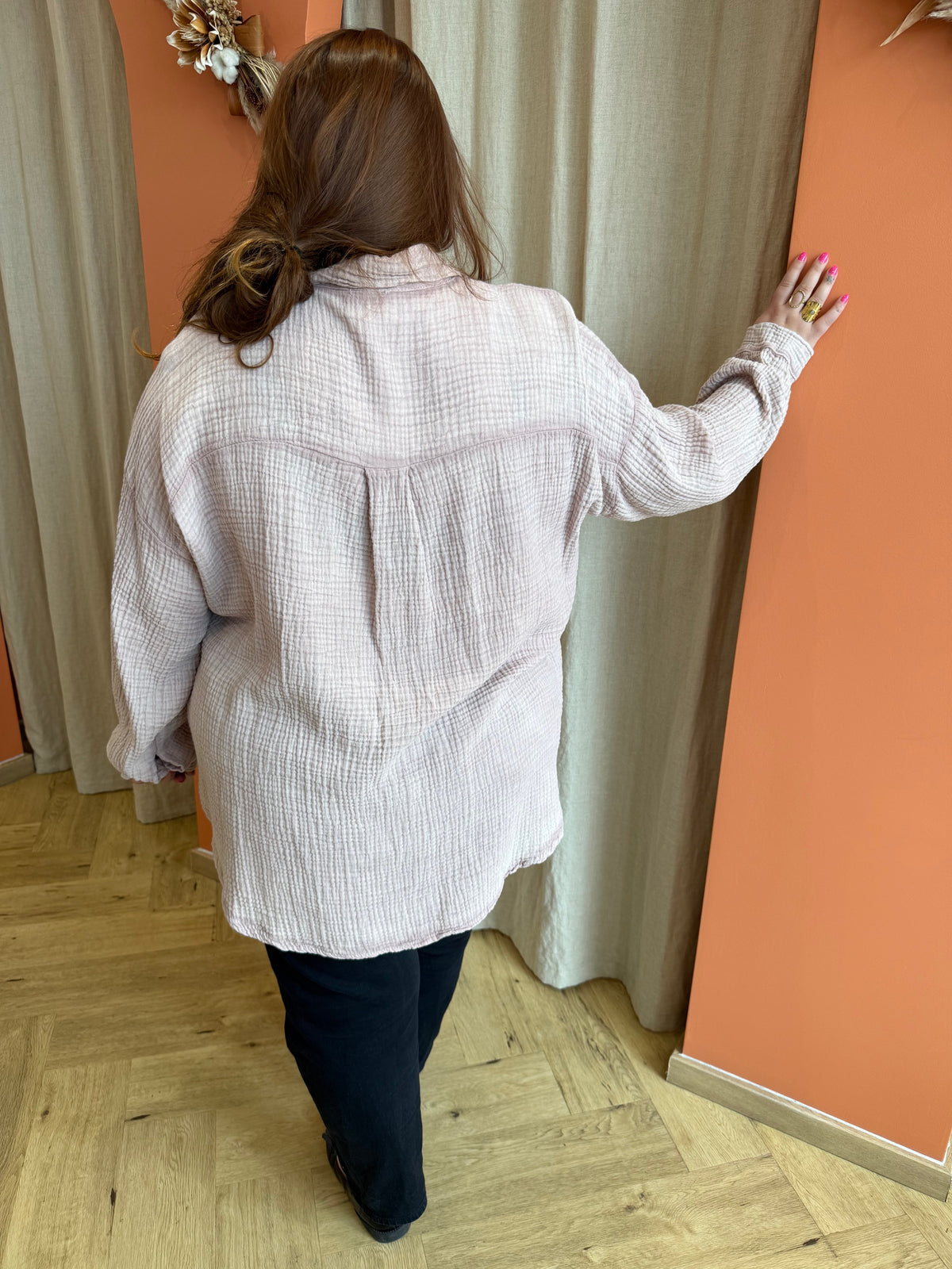 Chemise gaze de coton rose