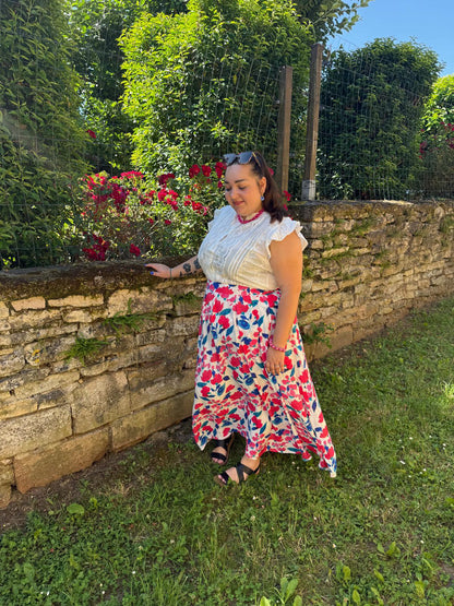 Jupe fleuri grande taille