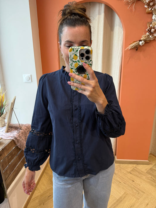 Chemise bohème marine ou kaki