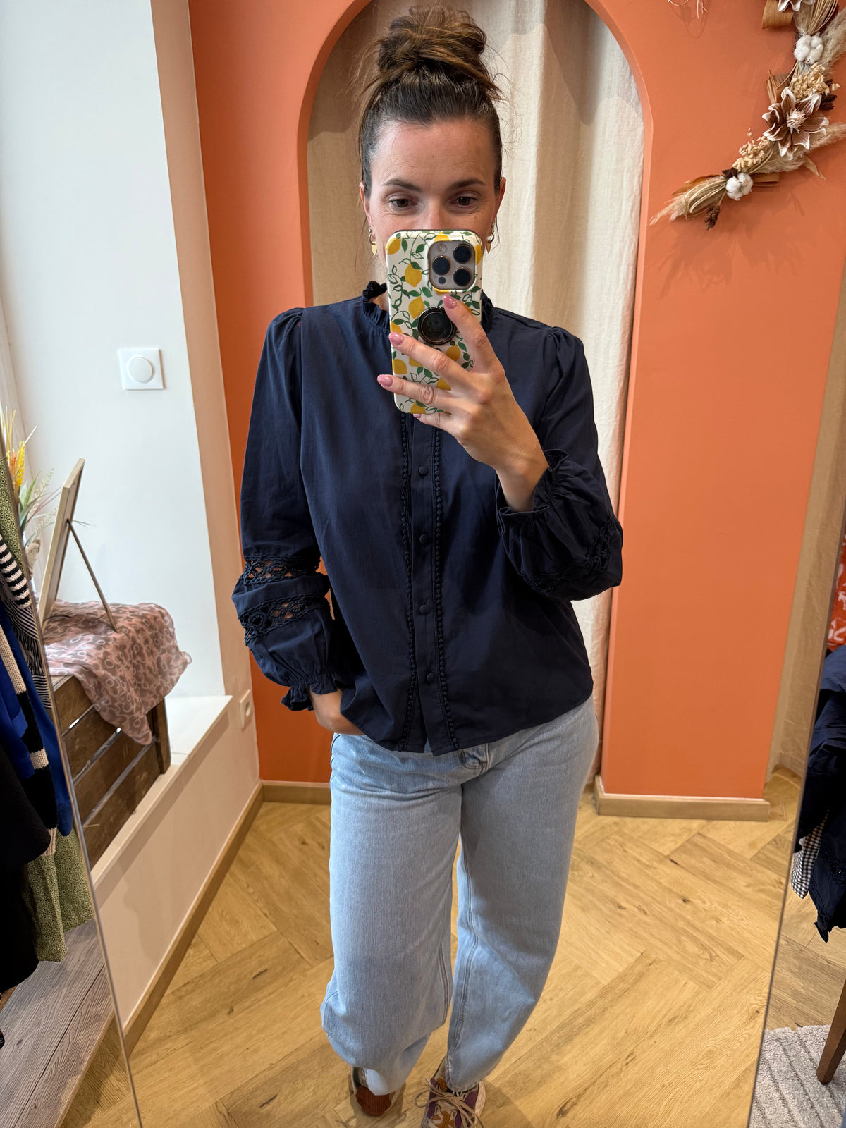 Chemise bohème marine ou kaki
