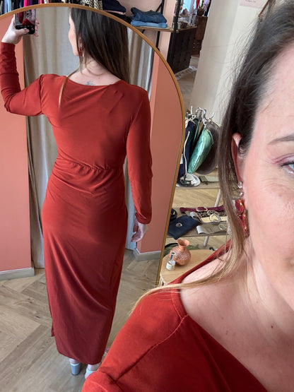 Robe Cérémonie manches longues Terracota