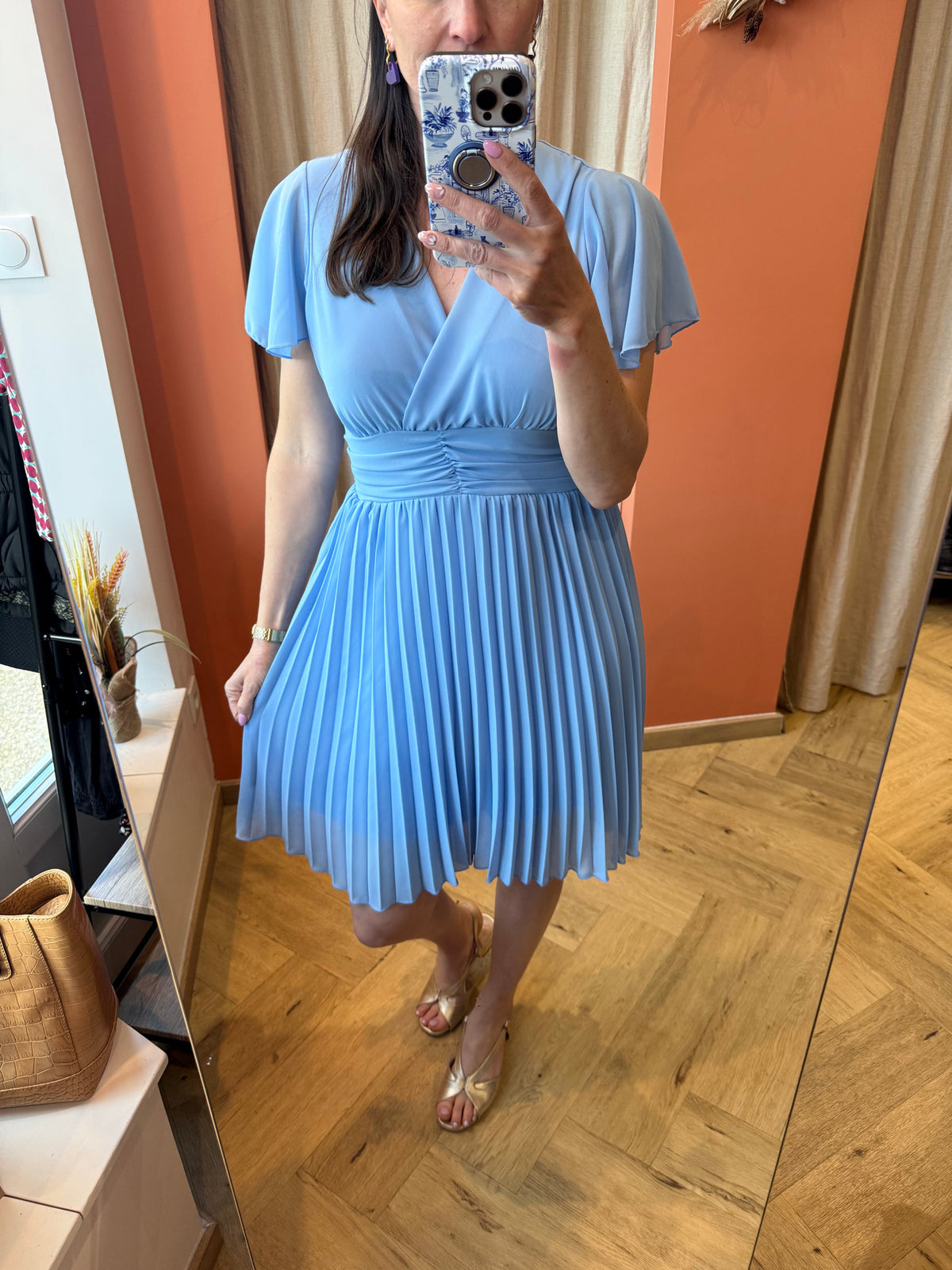 Robe courte bleue ciel