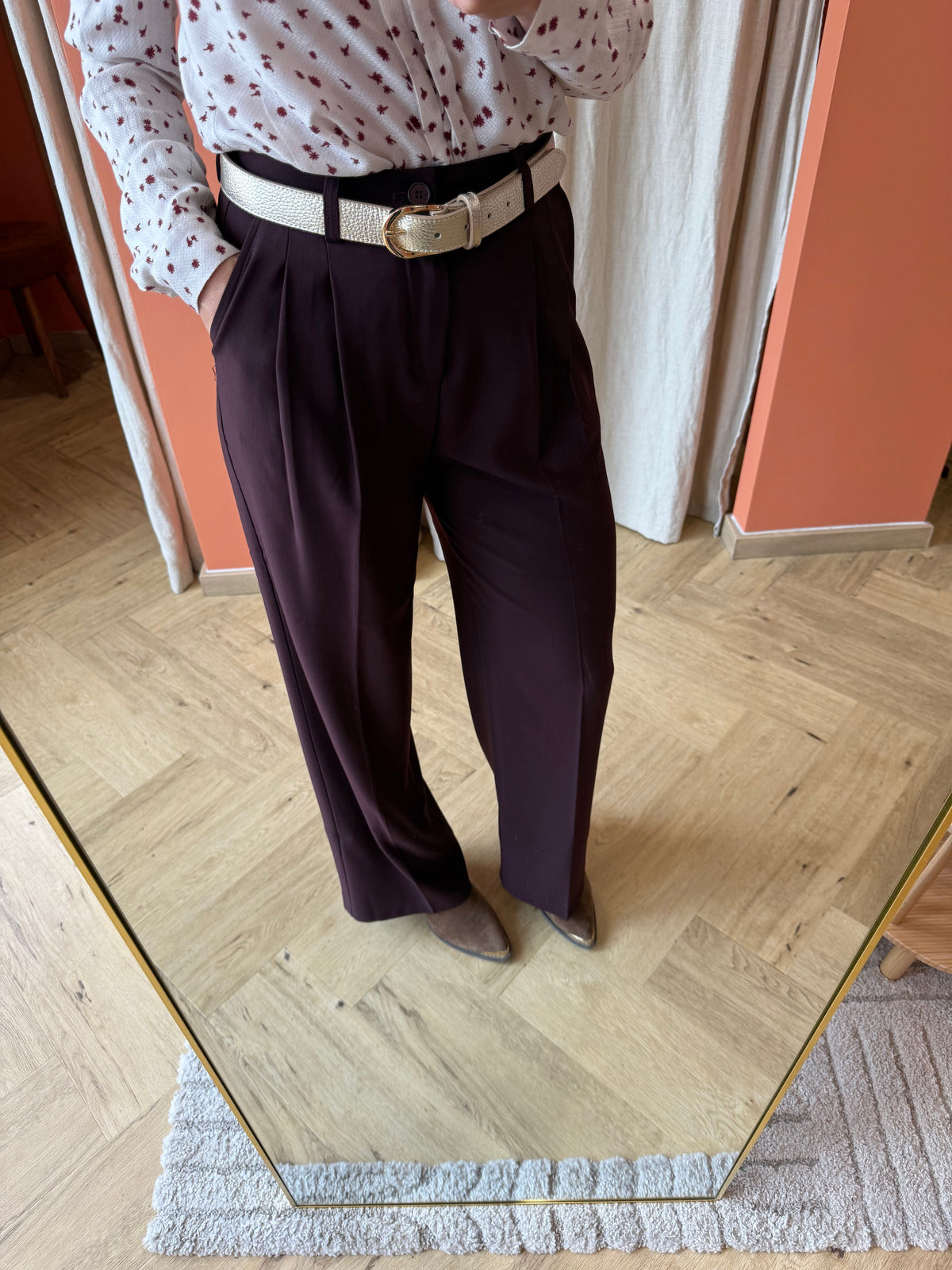 Pantalon costume bordeaux