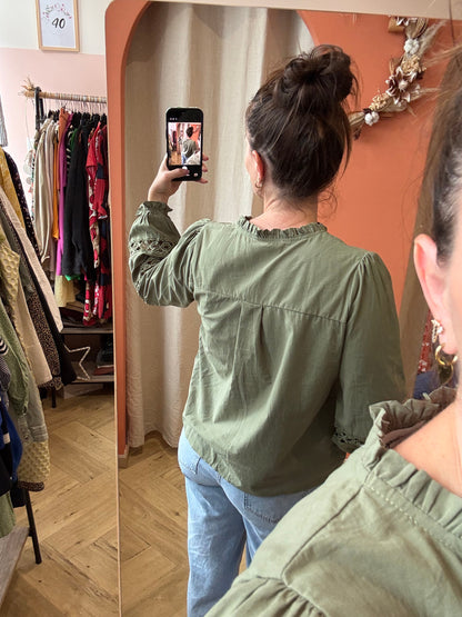 Chemise bohème marine ou kaki