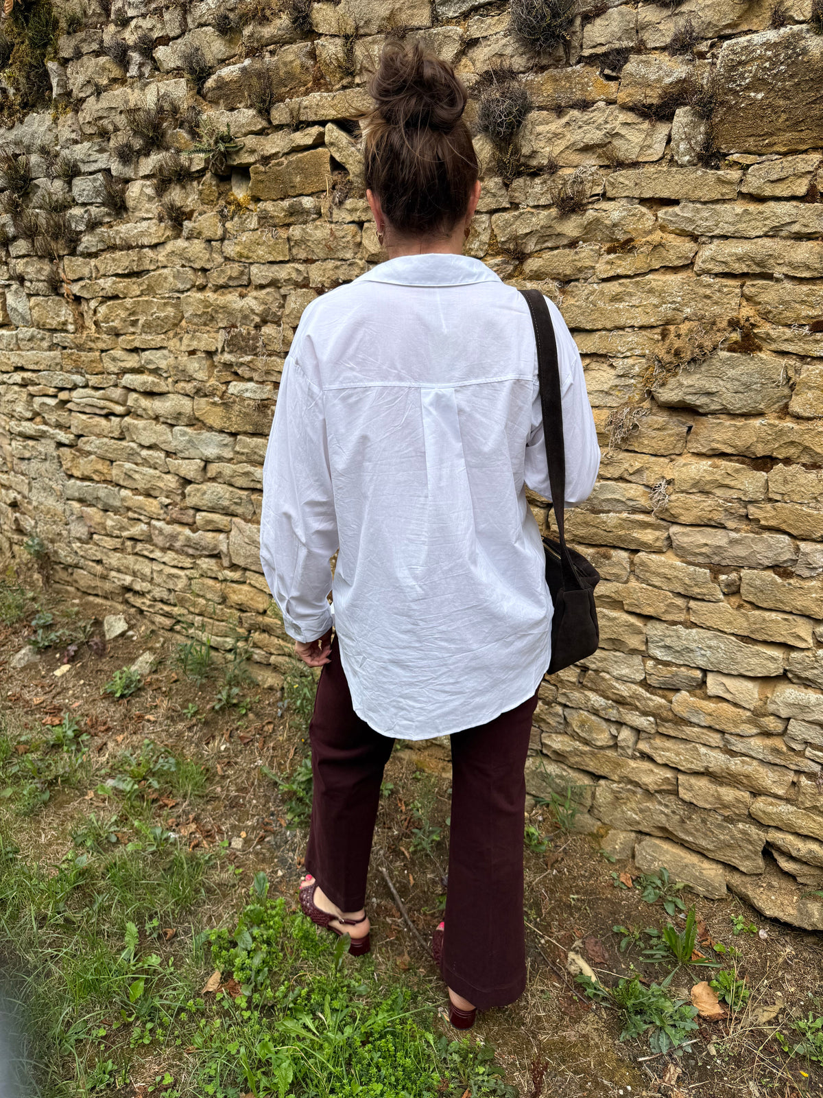 Chemise blanche brodée amour