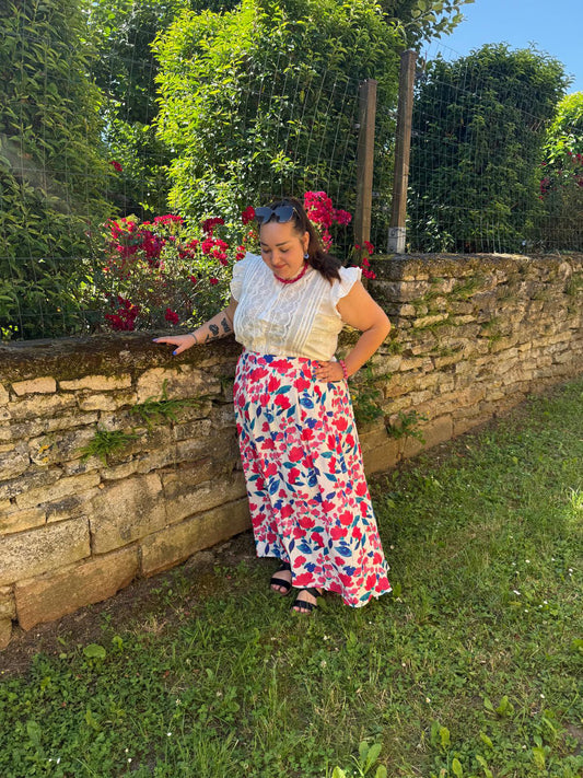Jupe fleuri grande taille