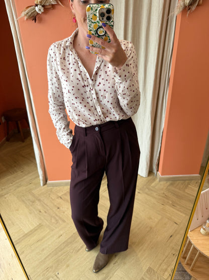 Pantalon costume bordeaux