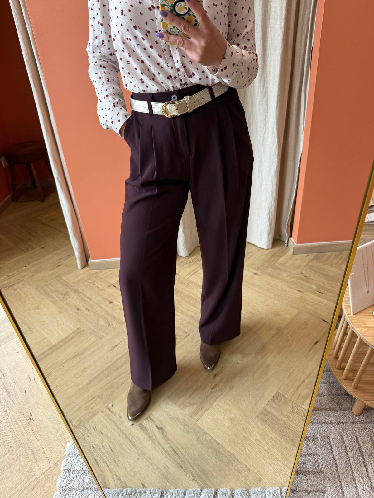 Pantalon costume bordeaux