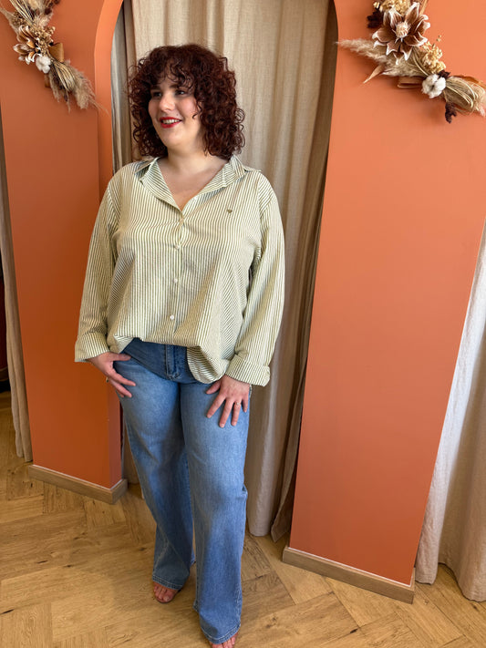 Chemise cœur matcha