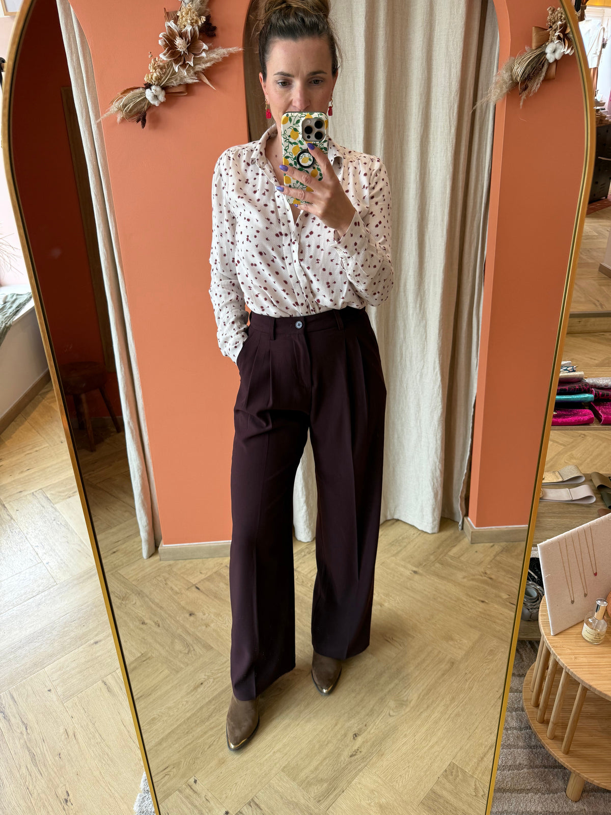 Pantalon costume bordeaux