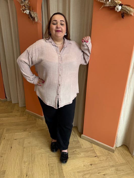 Chemise gaze de coton rose