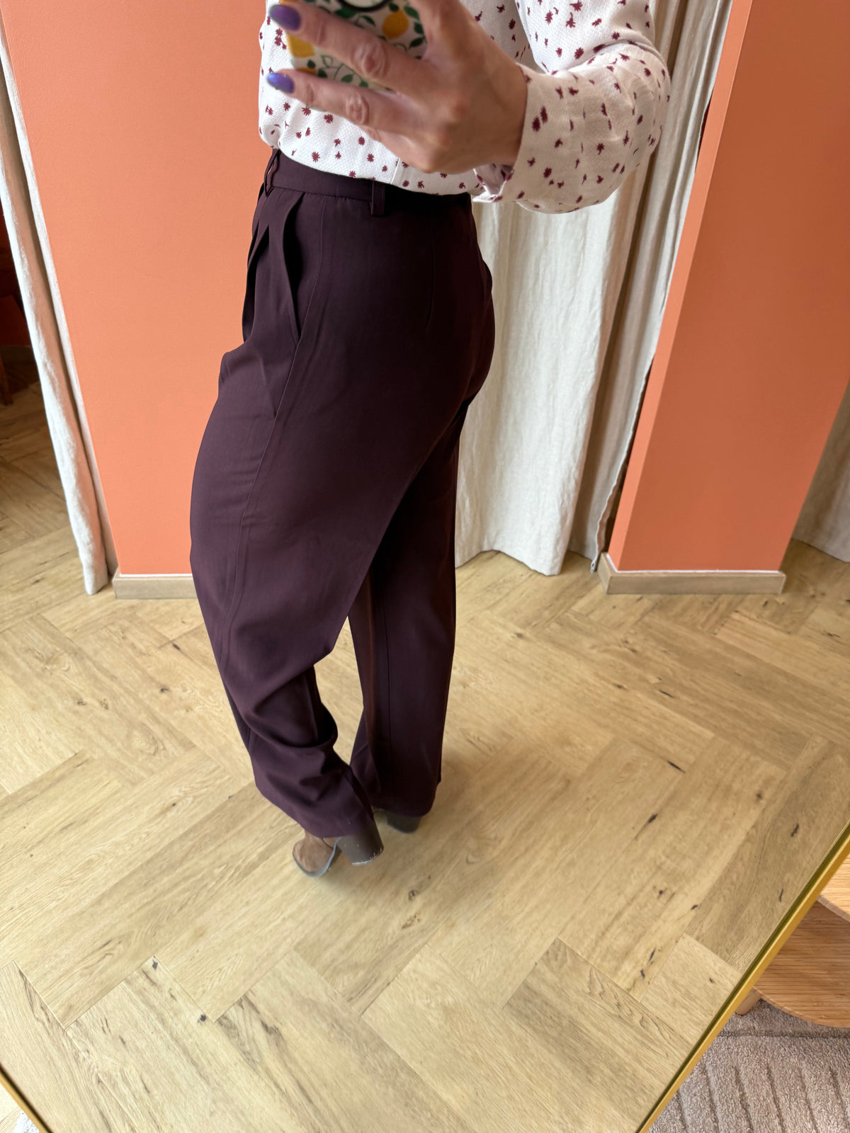Pantalon costume bordeaux