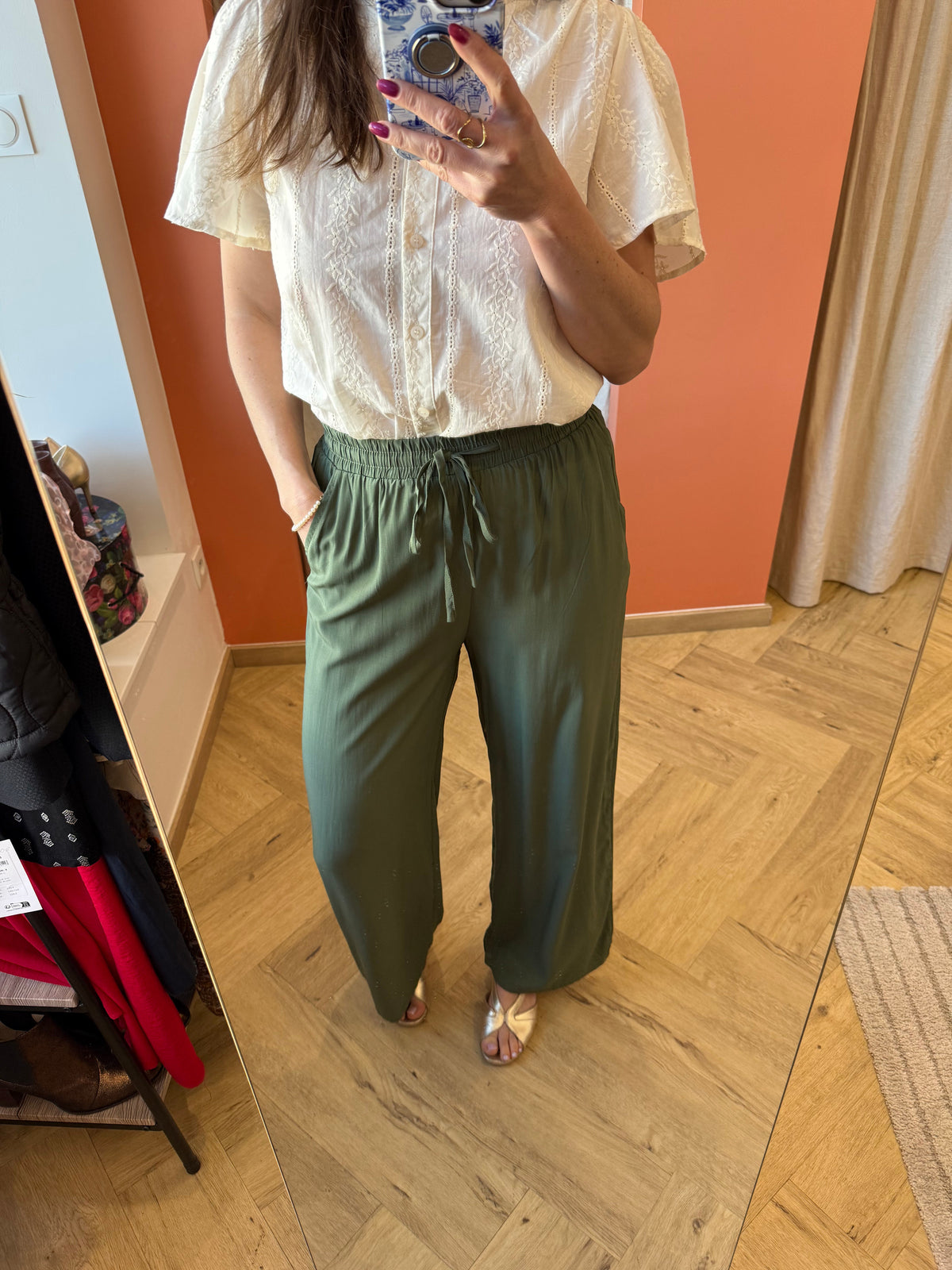 Pantalon fluide noir ou kaki