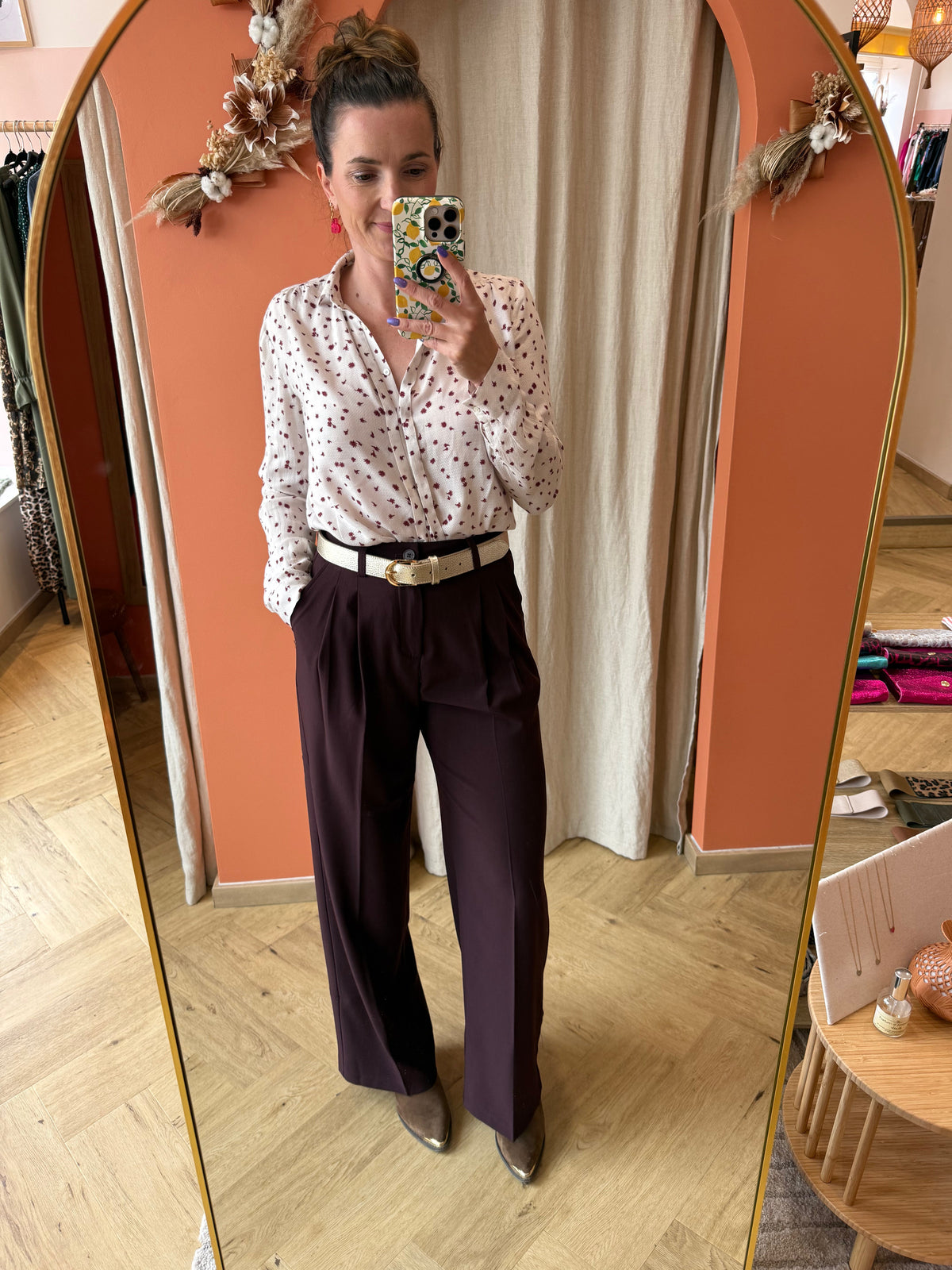 Pantalon costume bordeaux