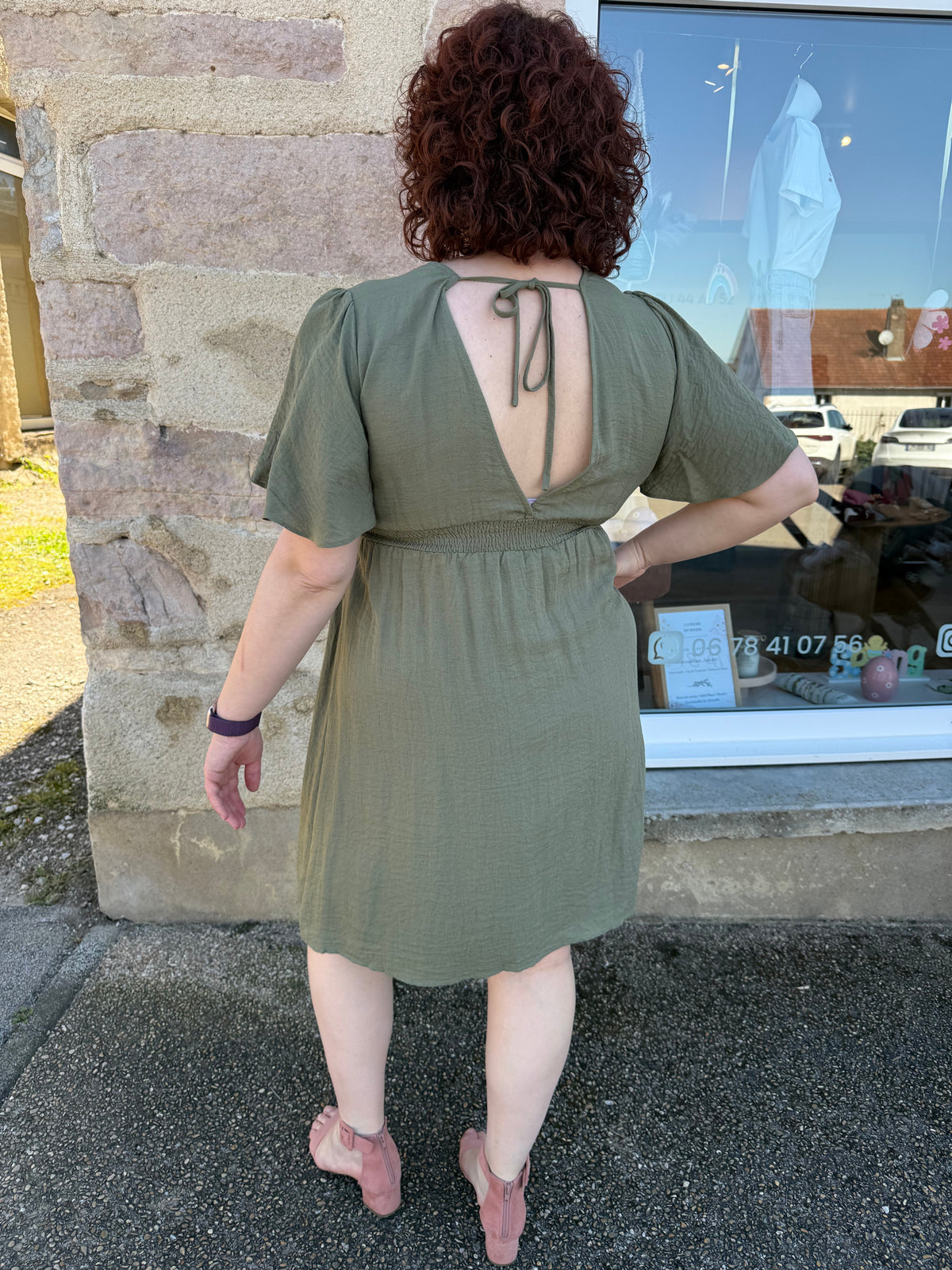 Robe courte kaki